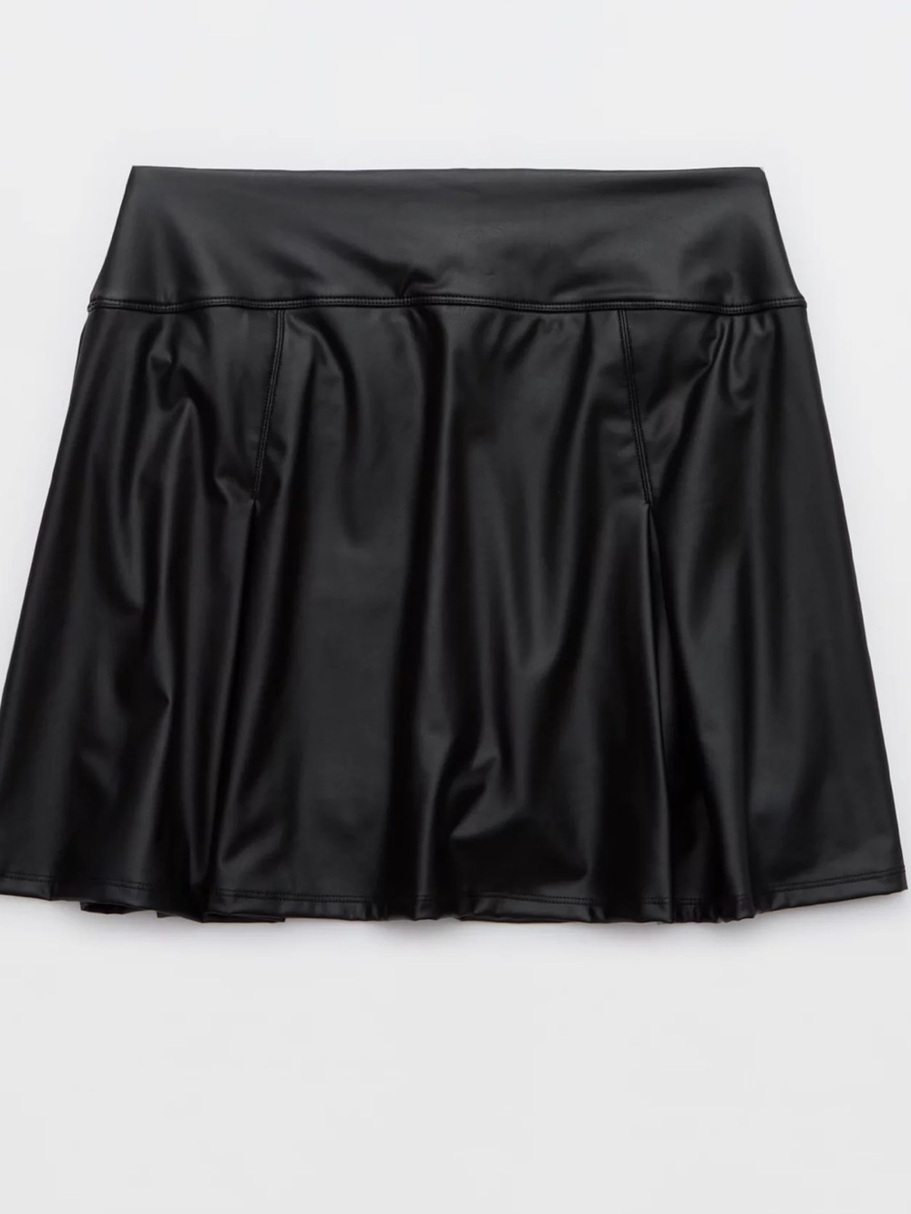 Offline By Aerie Real Luxe Vegan Leather Skort Womens S Black Gothic Festival - Picture 4 of 10